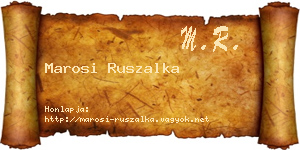 Marosi Ruszalka névjegykártya